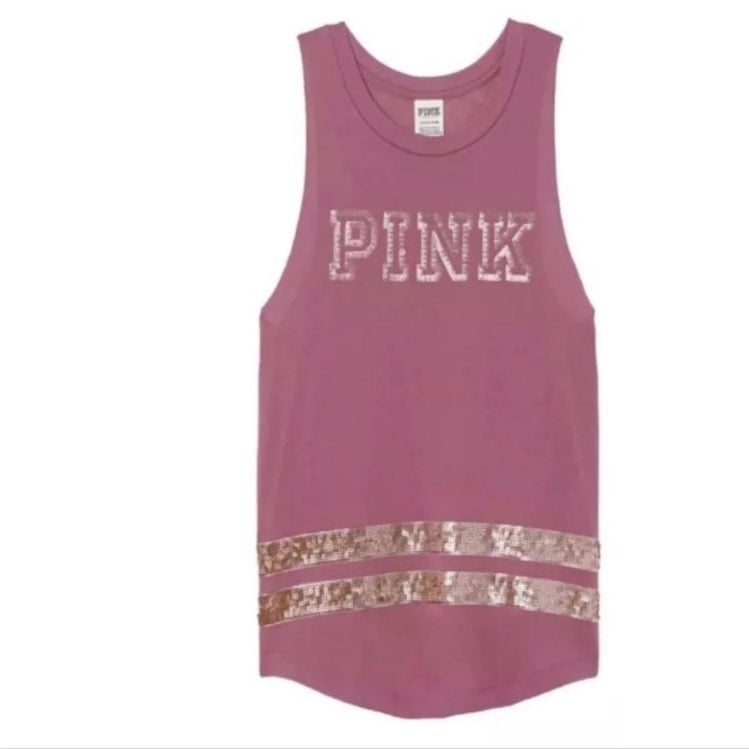 Victoria/'s Secret Pink Sleeveless Muscle Tank top beach summer pool gym S M nwt